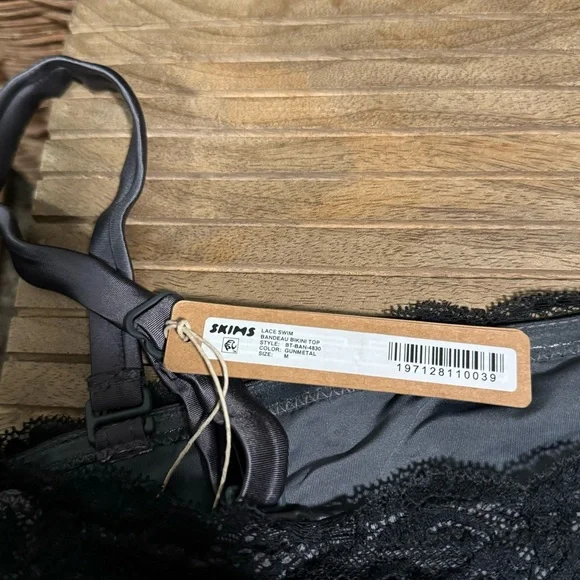 SKIMS Black Satin Bikini Set - Picture 4 of 12